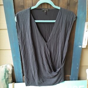 Rag And Bone black sleeveless blouse size M.